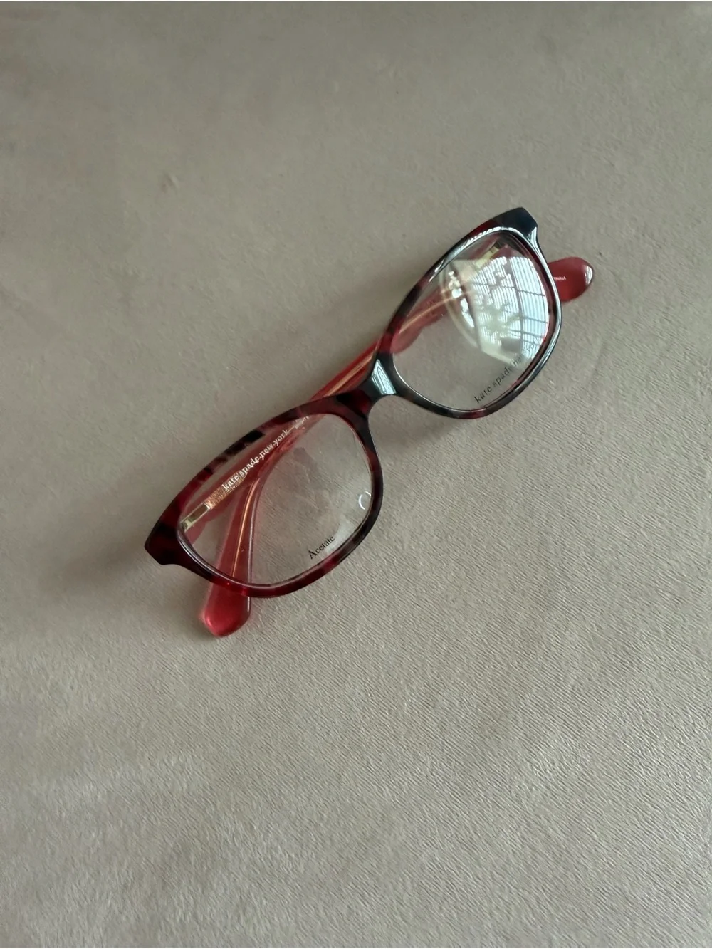 Kate Spade New York Red Tortoiseshell Glasses Jenna Demo Frames